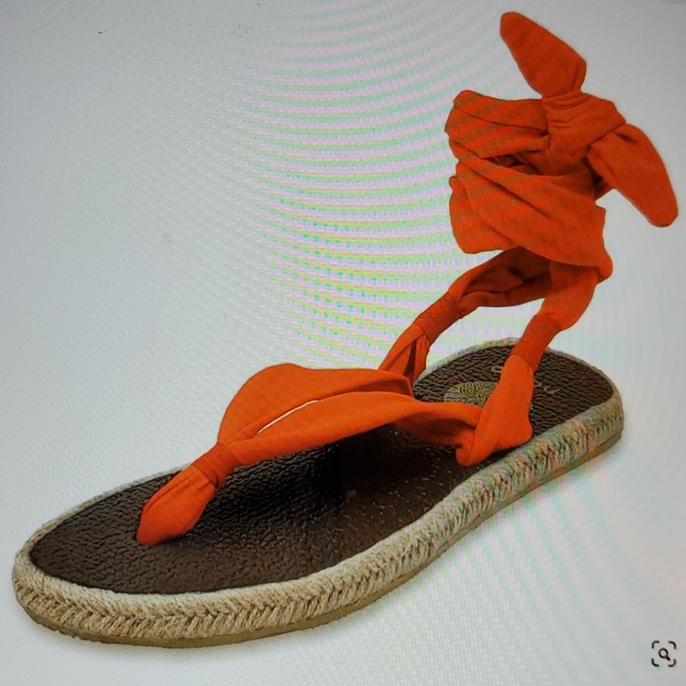 NIB Nalho Yoga Mat Ankle Espadrilles Karabi Orange